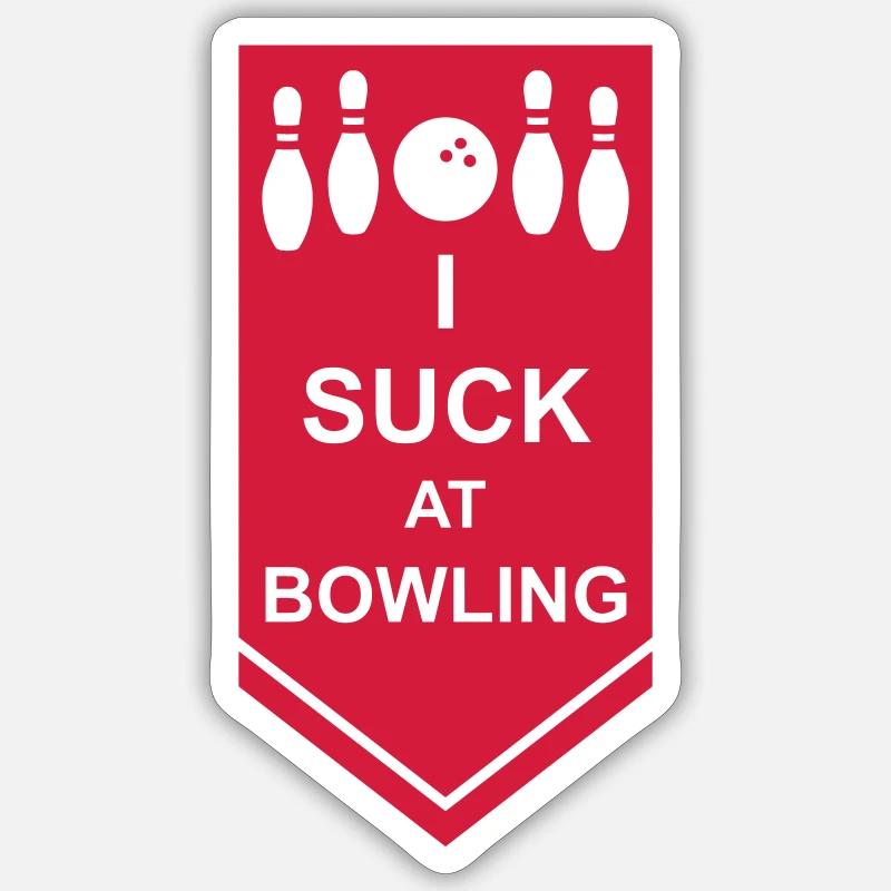 I suck at bowling - Sticker Größe S (10 x 10 cm) - Mattweiß