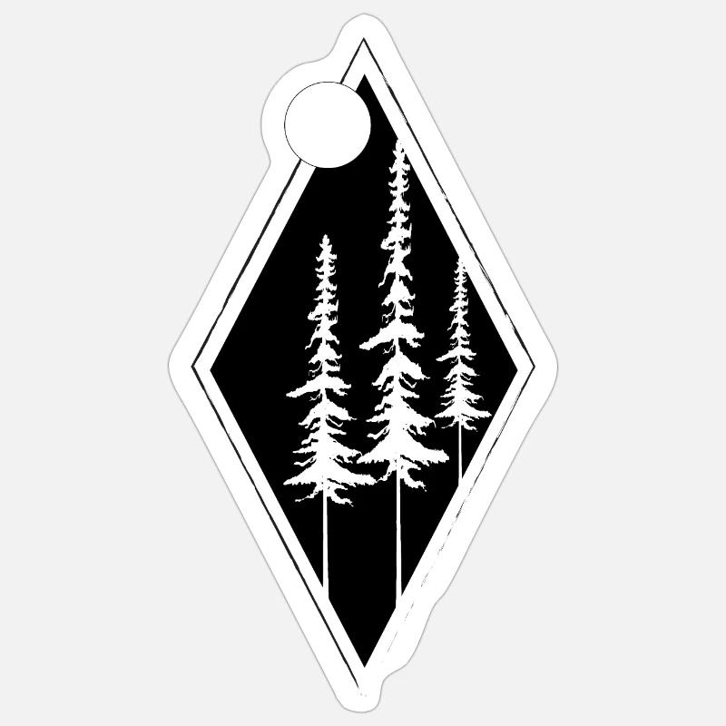 Tree Geometric shape - Sticker size S (10 x 10 cm) - white matte