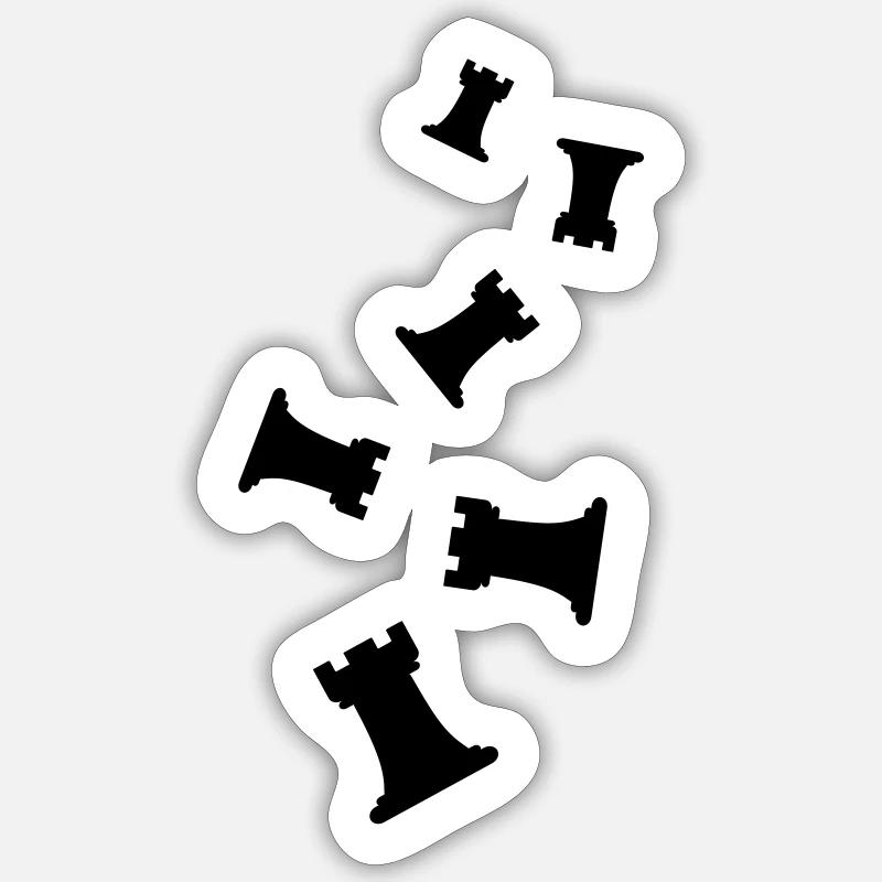 Tour de pièce d’échecs - Sticker taille S (10 x 10 cm) - blanc mat