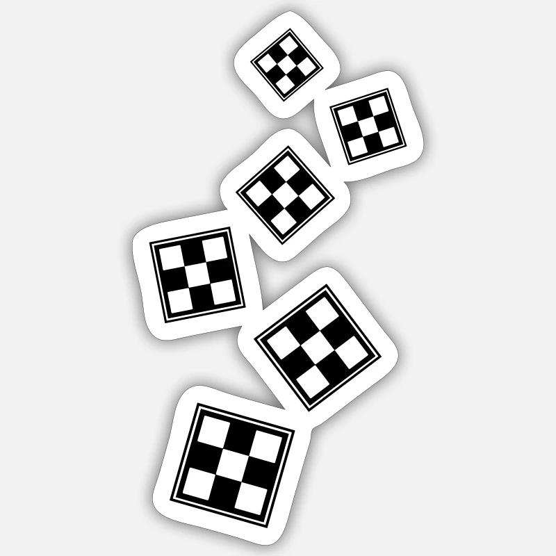 Schachbrett symbol - Sticker Größe S (10 x 10 cm) - Mattweiß