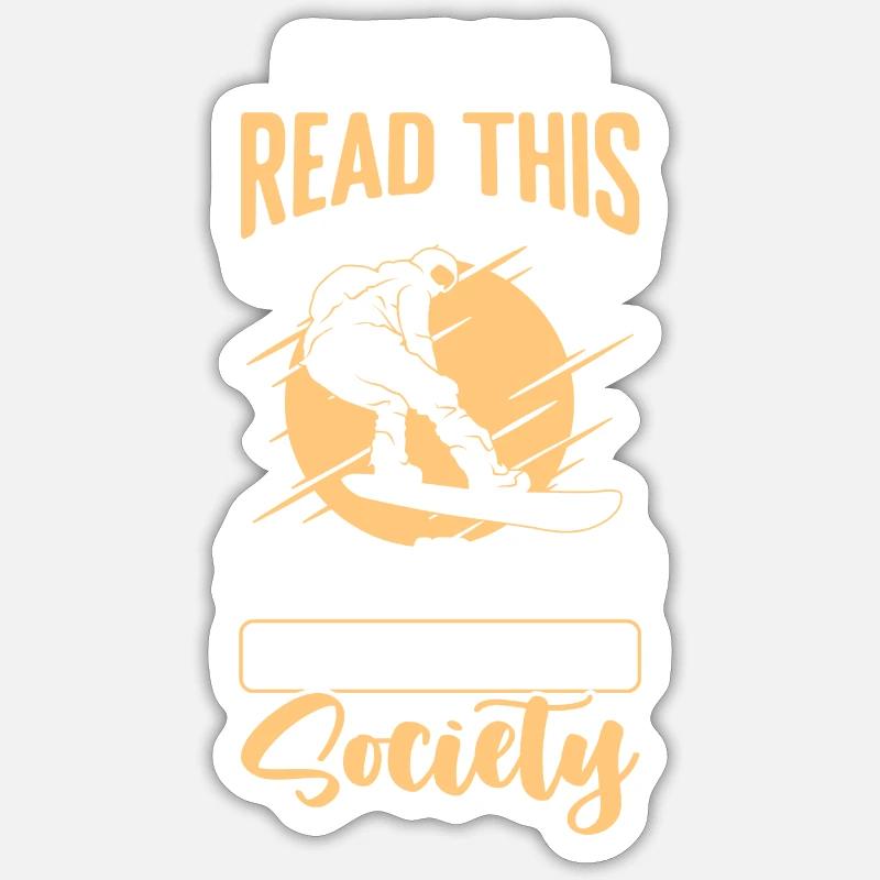 Snowboard Sport Vacances d’hiver - Sticker taille S (10 x 10 cm) - blanc mat