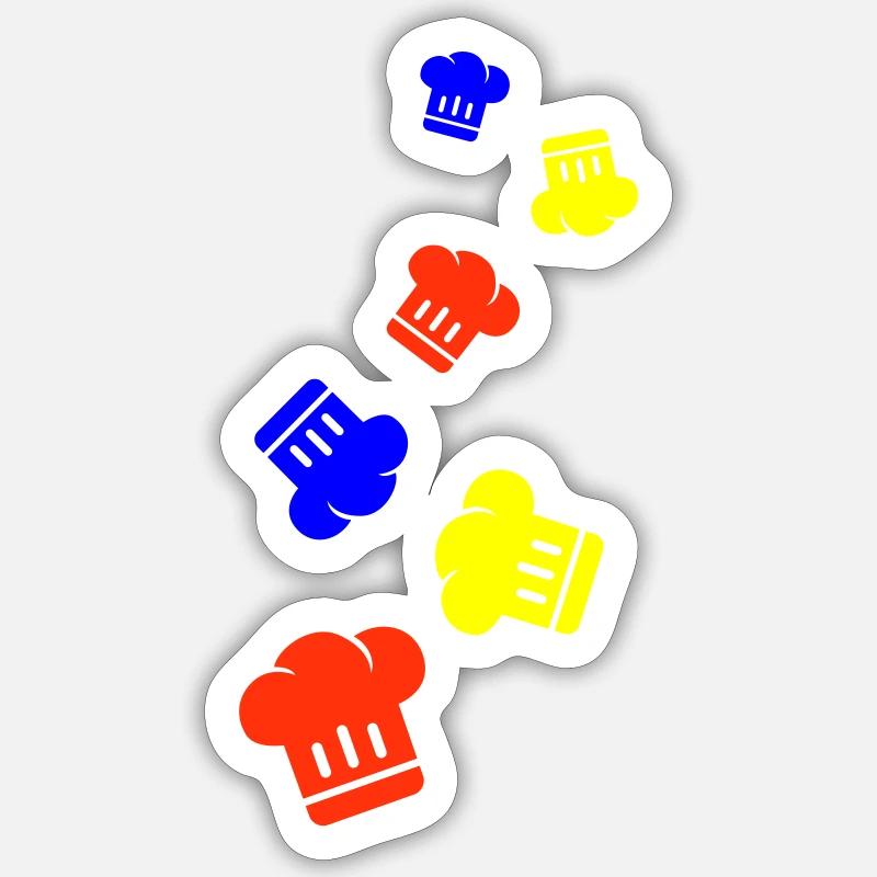 Chef chapeau de chef - Sticker taille S (10 x 10 cm) - blanc mat
