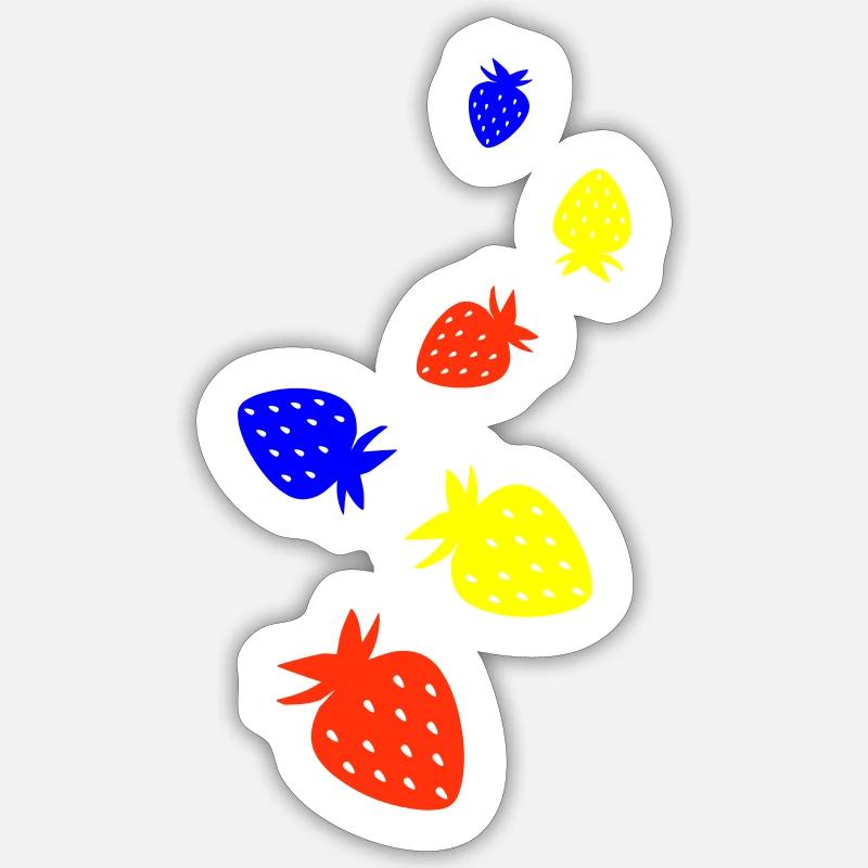 Frucht Erdbeere - Sticker Größe S (10 x 10 cm) - Mattweiß