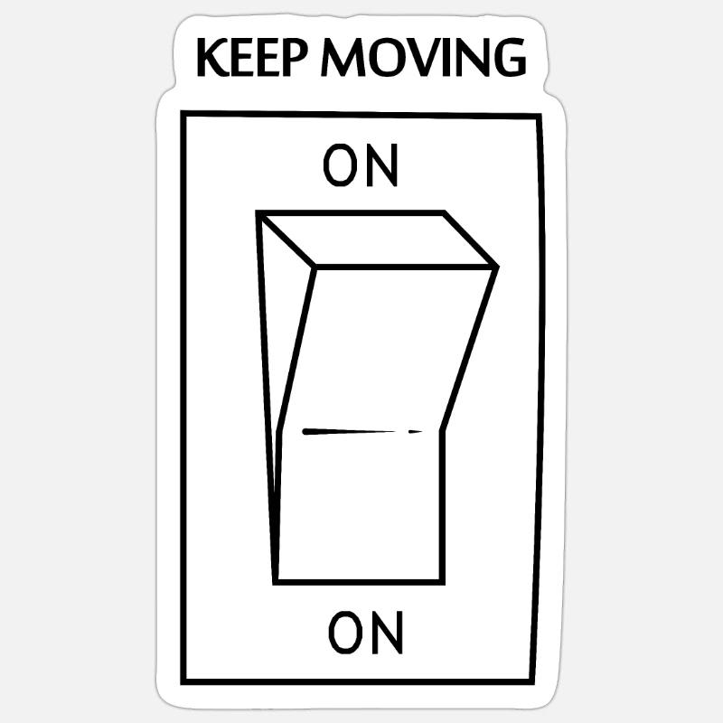 Continuez à avancer - Sticker taille S (10 x 10 cm) - blanc mat