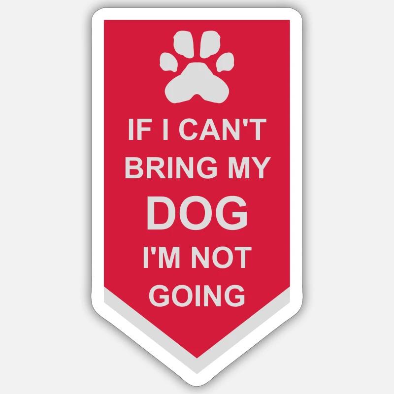Citation Apportez mon chien - Sticker taille S (10 x 10 cm) - blanc mat