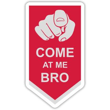Viens à moi bro - Sticker taille S (10 x 10 cm) - blanc mat - Devant