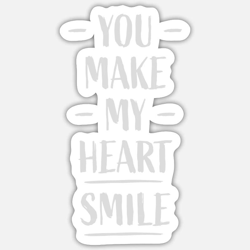 make my heart smile - Sticker size S (10 x 10 cm) - white matte