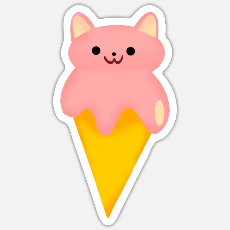 Katzeneis - Sticker Größe S (10 x 10 cm) - Mattweiß