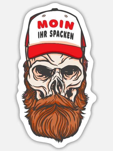 Moin Ihr Spacken - Sticker Größe S (10 x 10 cm) - Mattweiß