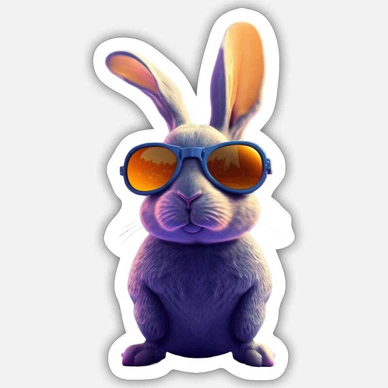 Lapin2 Sticker taille S (10 x 10 cm)