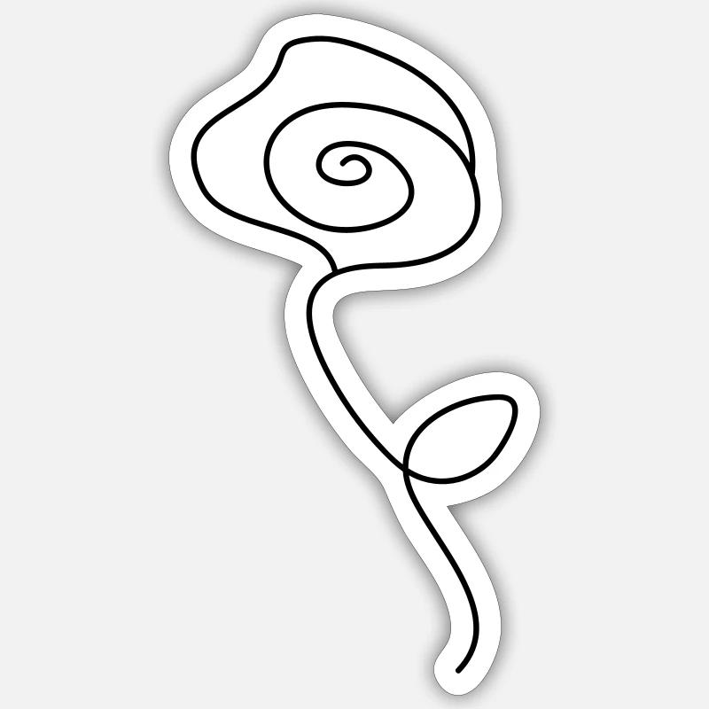 Rose Line - Sticker size S (10 x 10 cm) - white matte