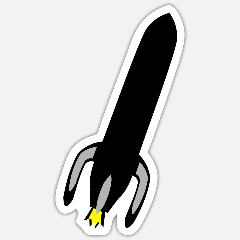 Die Rakete - Sticker Größe S (10 x 10 cm) - Mattweiß