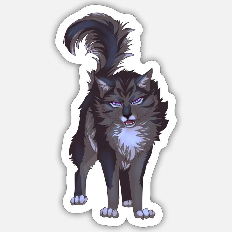 Hawkfrost Ural Frost Harmaa kissa Cool - Tarra koko S (10 x 10 cm) - mattavalkoinen