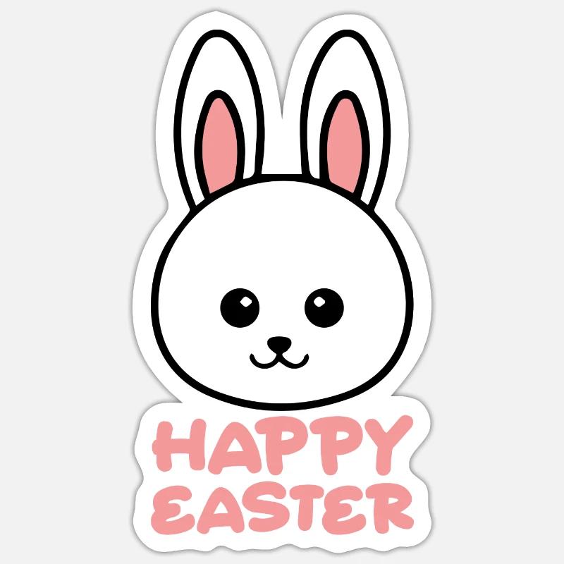 Happy Easter - Cute Bunny Sticker size S (10 x 10 cm)