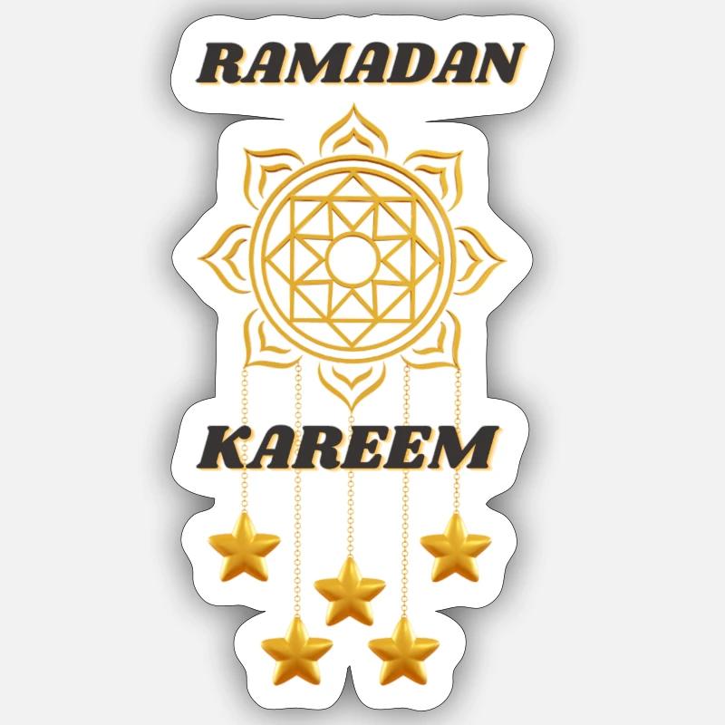 Ramadan Kareem Mandala Dorée - Sticker taille S (10 x 10 cm) - blanc mat