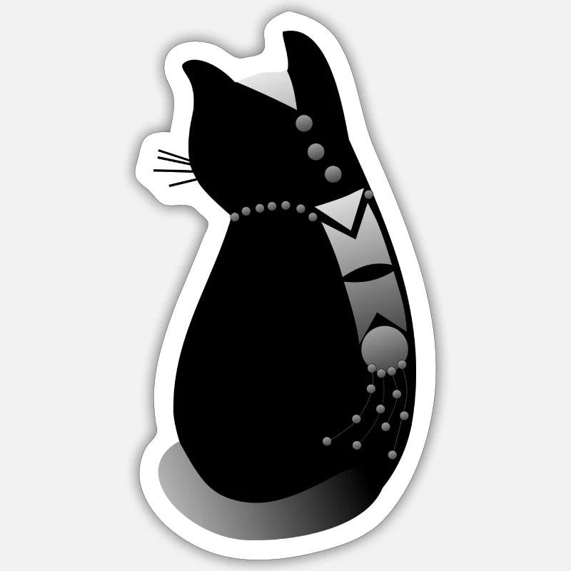 Tender and decorated black cat Sticker size S (10 x 10 cm)