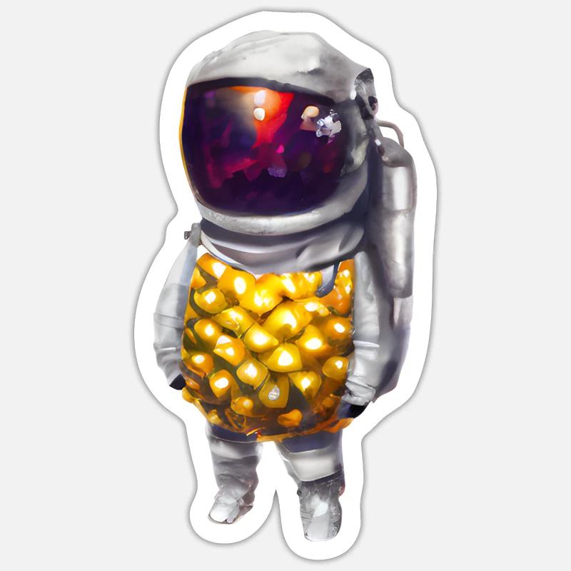 Pineapple Astronaut - Sticker size S (10 x 10 cm) - white matte