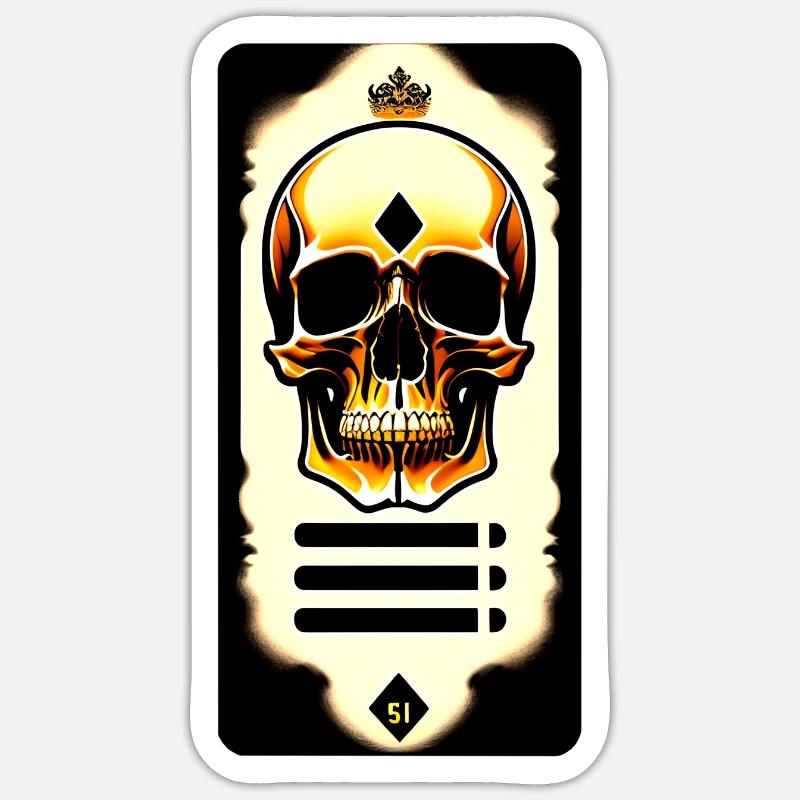 Crâne tête de mort - Sticker taille S (10 x 10 cm) - blanc mat