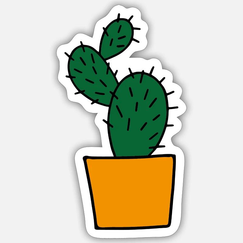 Cactus - Sticker taille S (10 x 10 cm) - blanc mat