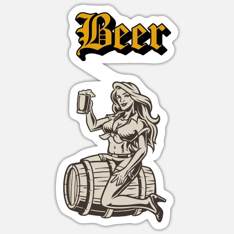 Drinking beer Sticker size S (10 x 10 cm)
