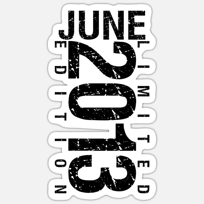 Geburtstag Juni 2013 Juni im Juni 2013 geboren - Sticker Größe S (10 x 10 cm) - Mattweiß
