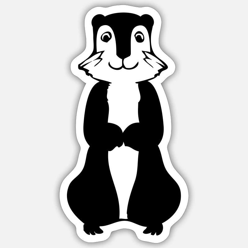 Comic Groundhog - Sticker size S (10 x 10 cm) - white matte