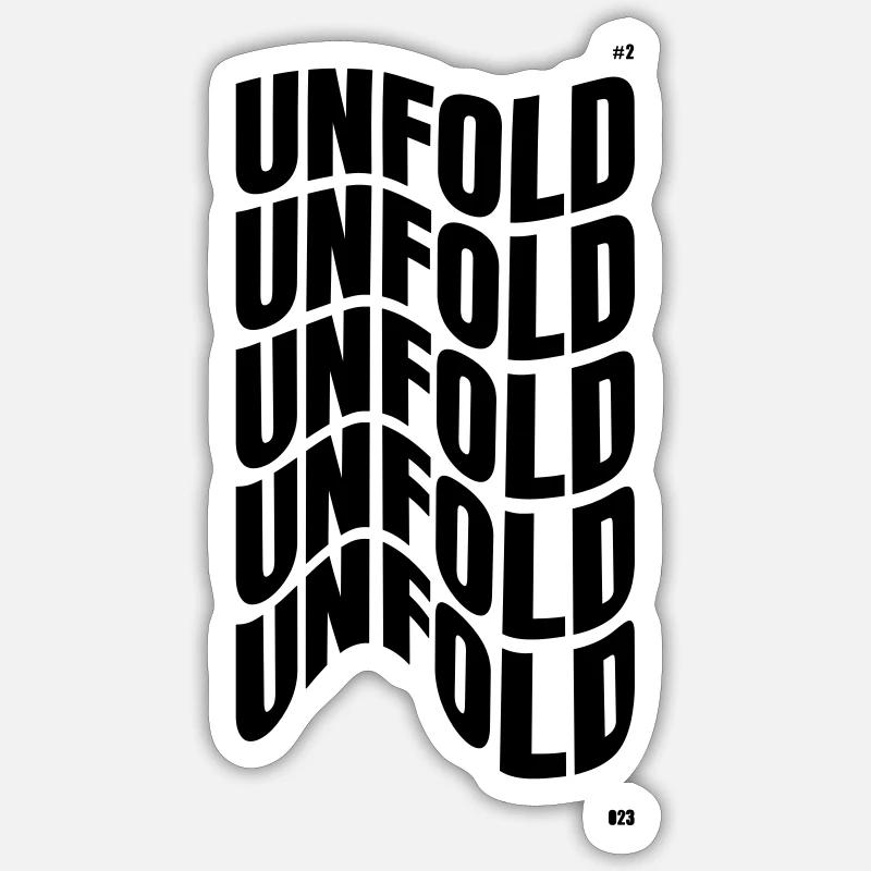 034 Distortion : Unfold - Sticker Größe S (10 x 10 cm) - Mattweiß