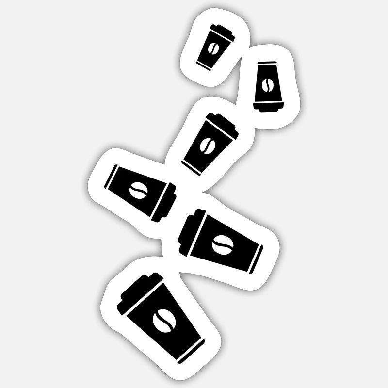 Symbole du café - Sticker taille S (10 x 10 cm) - blanc mat