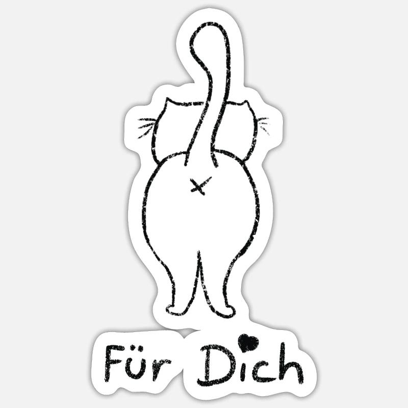 Pour vous - Cat’s bottom - Sticker taille S (10 x 10 cm) - blanc mat