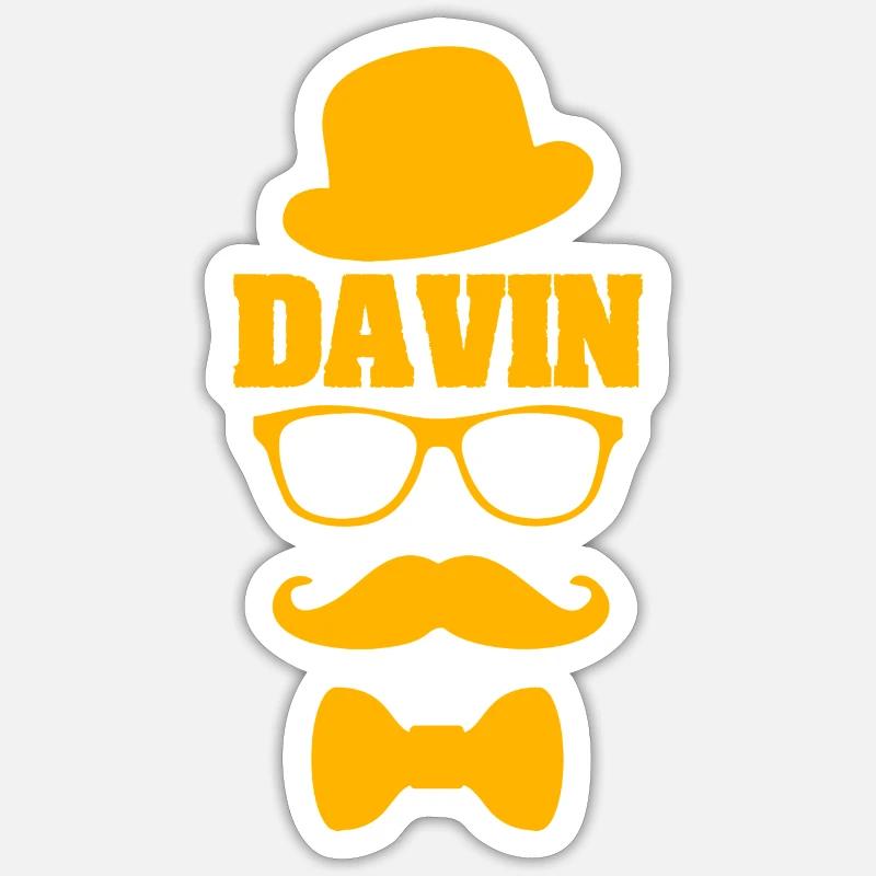 Mustache Davin - Sticker size S (10 x 10 cm) - white matte