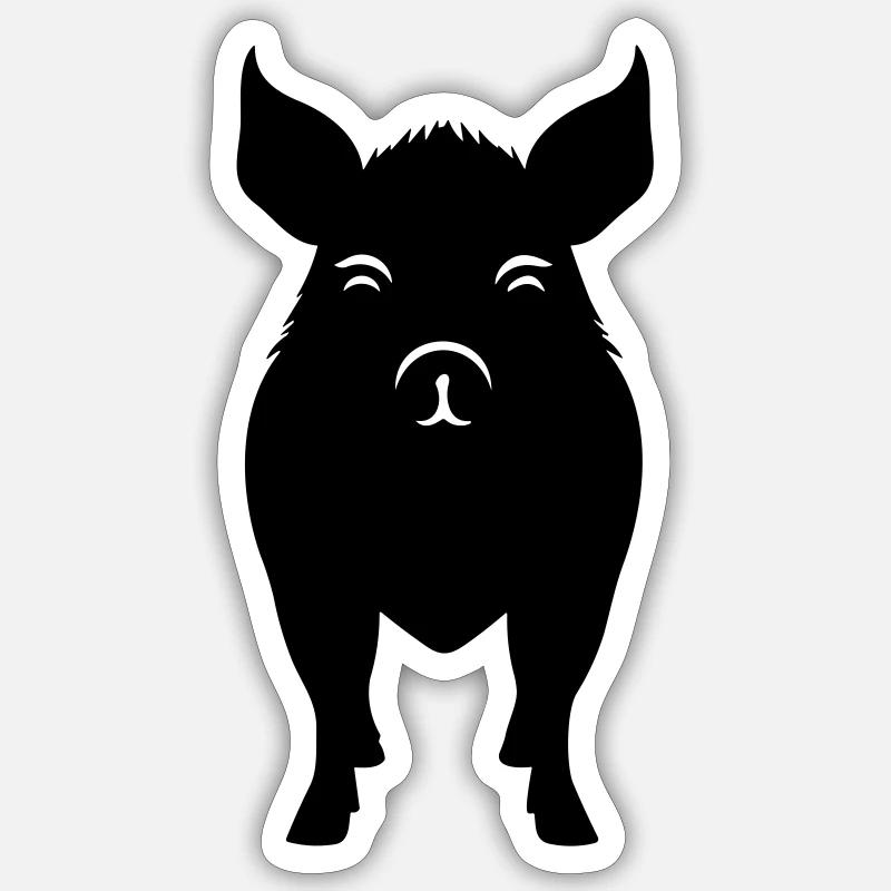Wildschwein - Sticker Größe S (10 x 10 cm) - Mattweiß