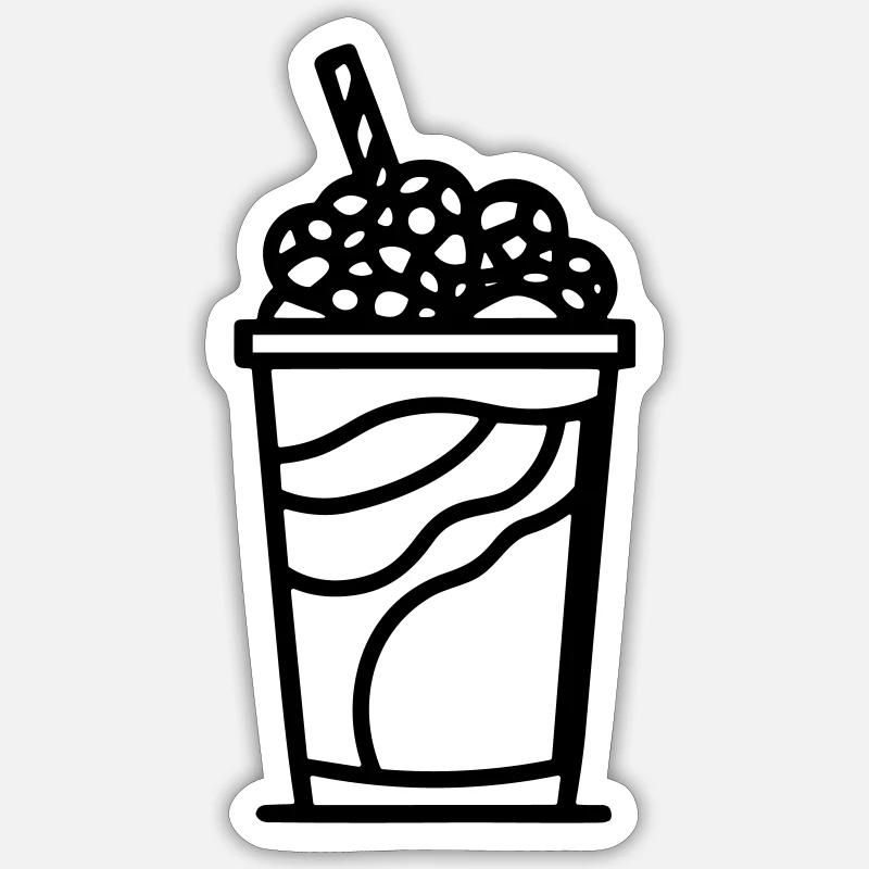 Milchshake - Sticker Größe S (10 x 10 cm) - Mattweiß
