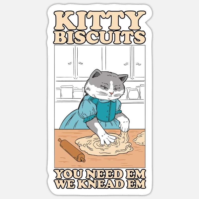 Kitty Biscuits Cat Cat Biscuits Baker Baker Sticker taille S (10 x 10 cm)