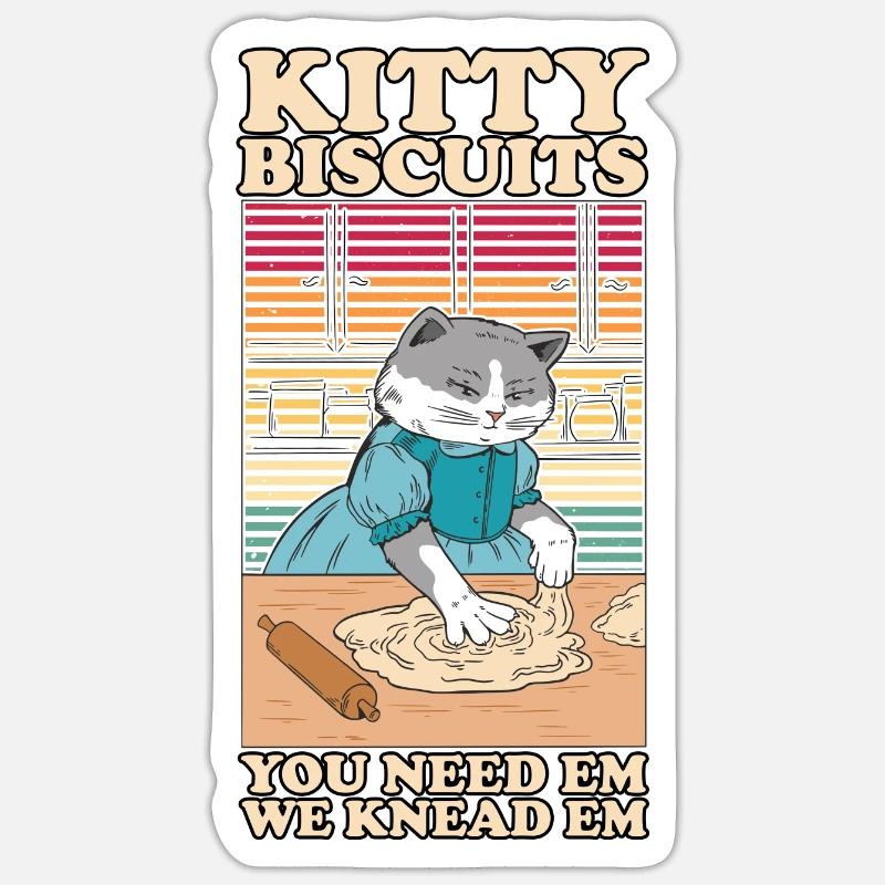 Kitty Biscuits Cat Cat Biscuits Baker Baker Sticker taille S (10 x 10 cm)