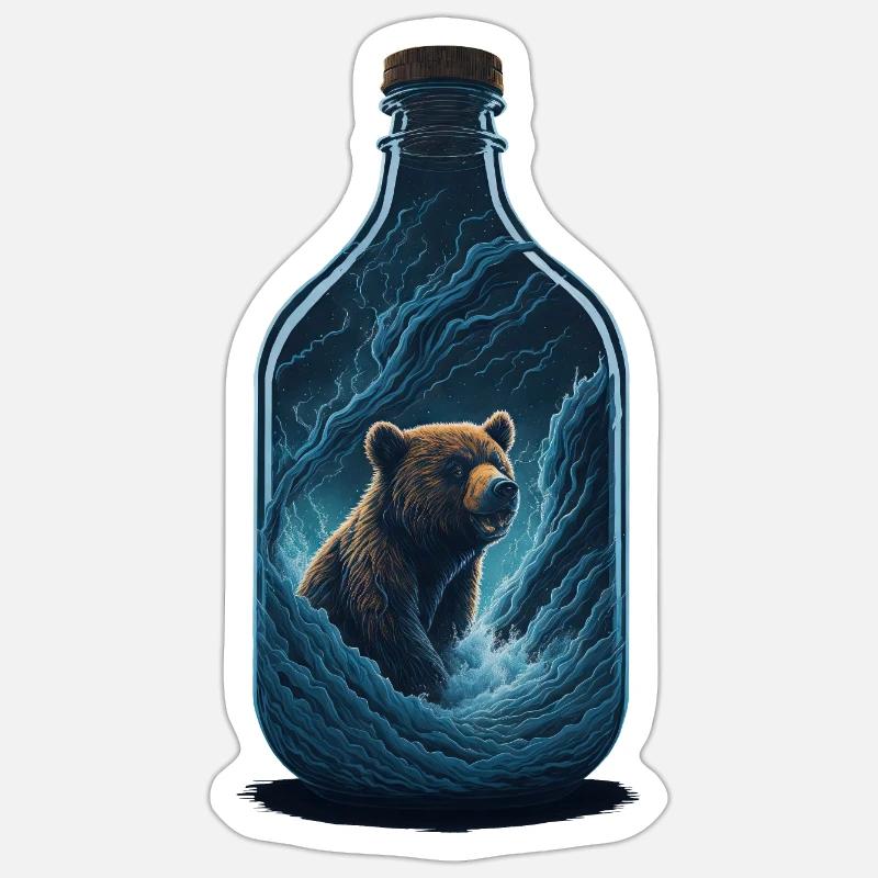 Bär - Sticker Größe S (10 x 10 cm) - Mattweiß