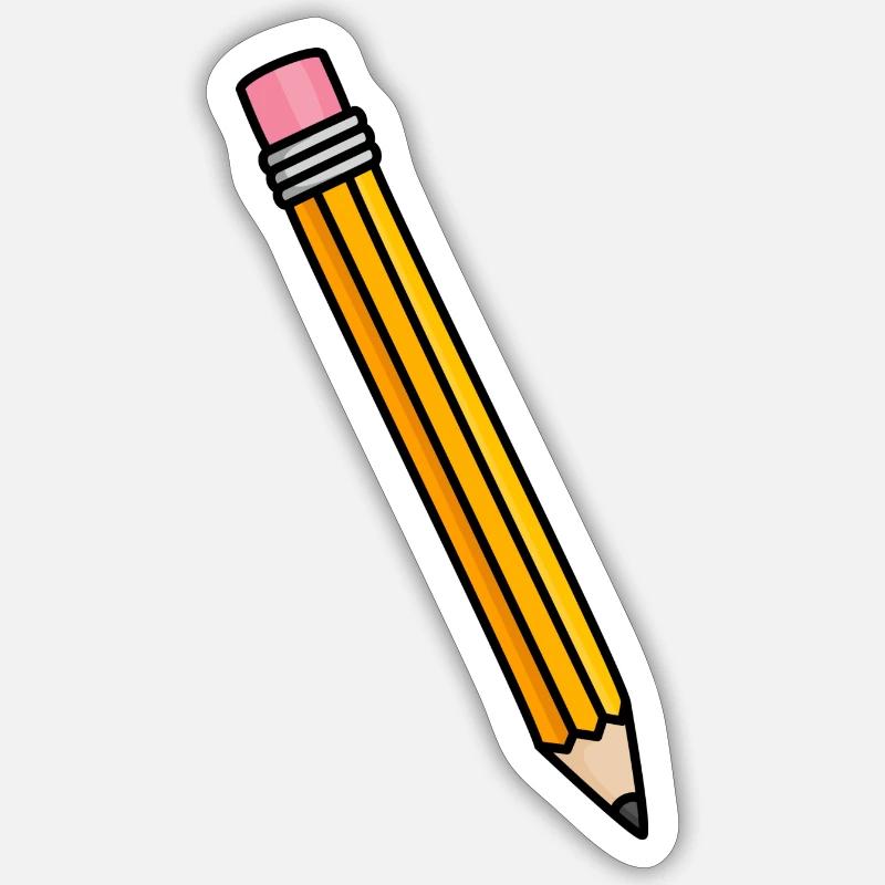 Crayon - Sticker taille S (10 x 10 cm) - blanc mat