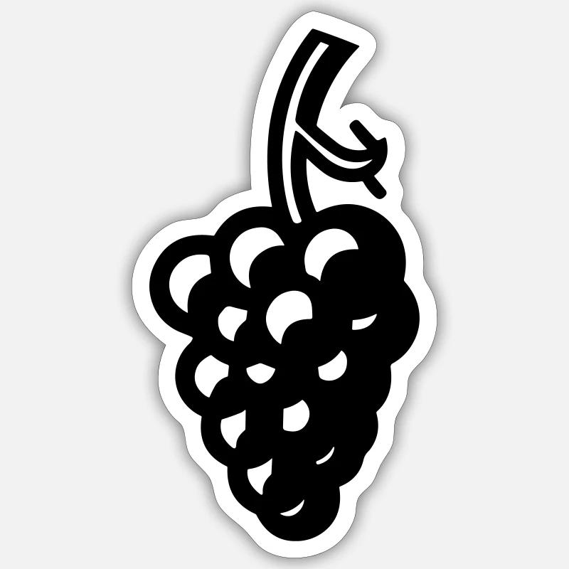 Raisin - Sticker taille S (10 x 10 cm) - blanc mat
