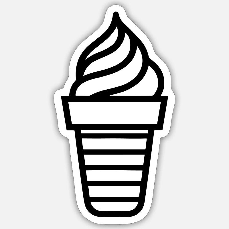 Eisbecher - Sticker Größe S (10 x 10 cm) - Mattweiß