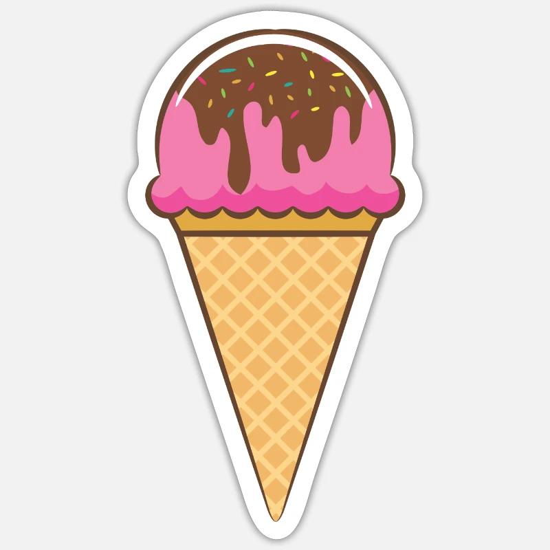 Ich mag Eis - Sticker Größe S (10 x 10 cm) - Mattweiß