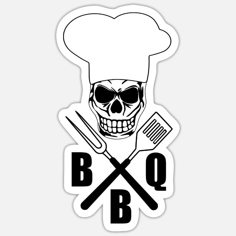 BBQ - Sticker Größe S (10 x 10 cm) - Mattweiß