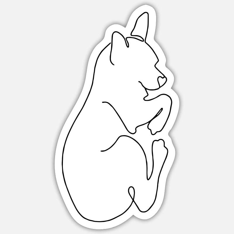 chien - Sticker taille S (10 x 10 cm) - blanc mat