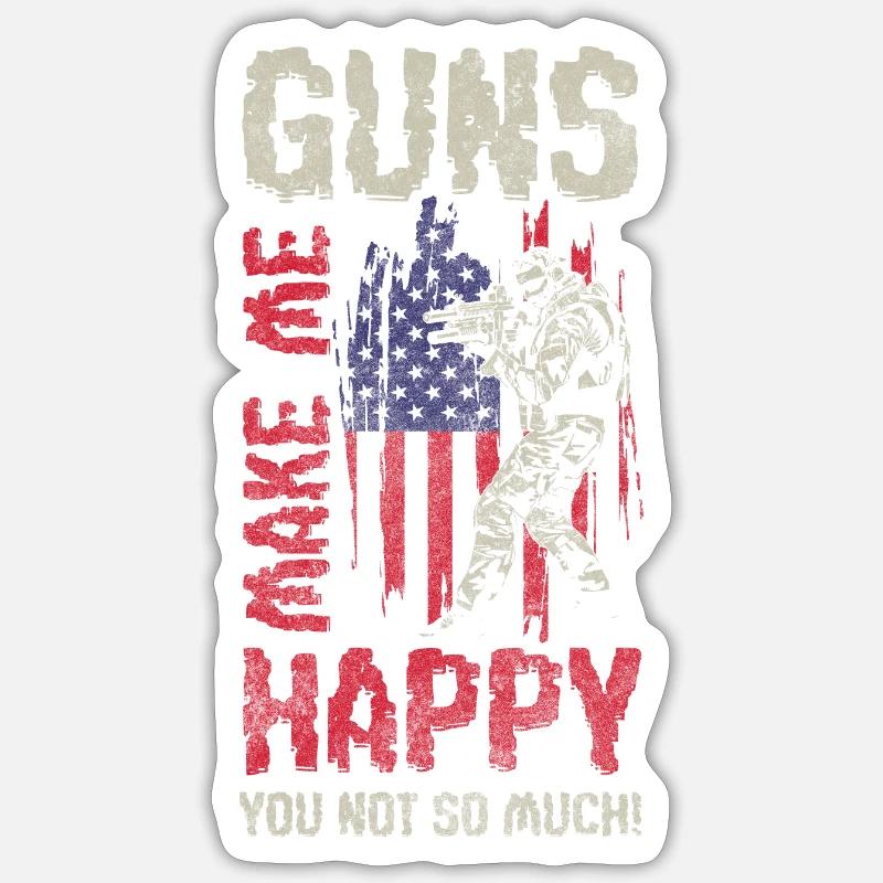 Fusil d’assaut à coups de feu Sticker taille S (10 x 10 cm)