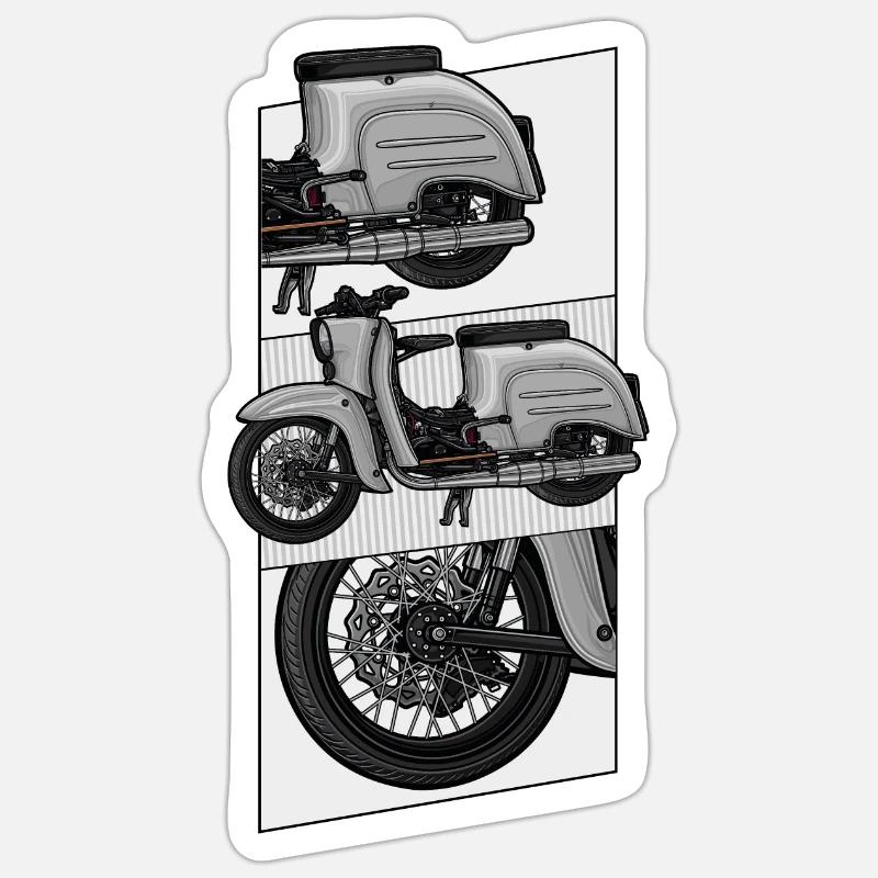 Schwalbe (grau) // Illustration - Sticker Größe S (10 x 10 cm) - Mattweiß