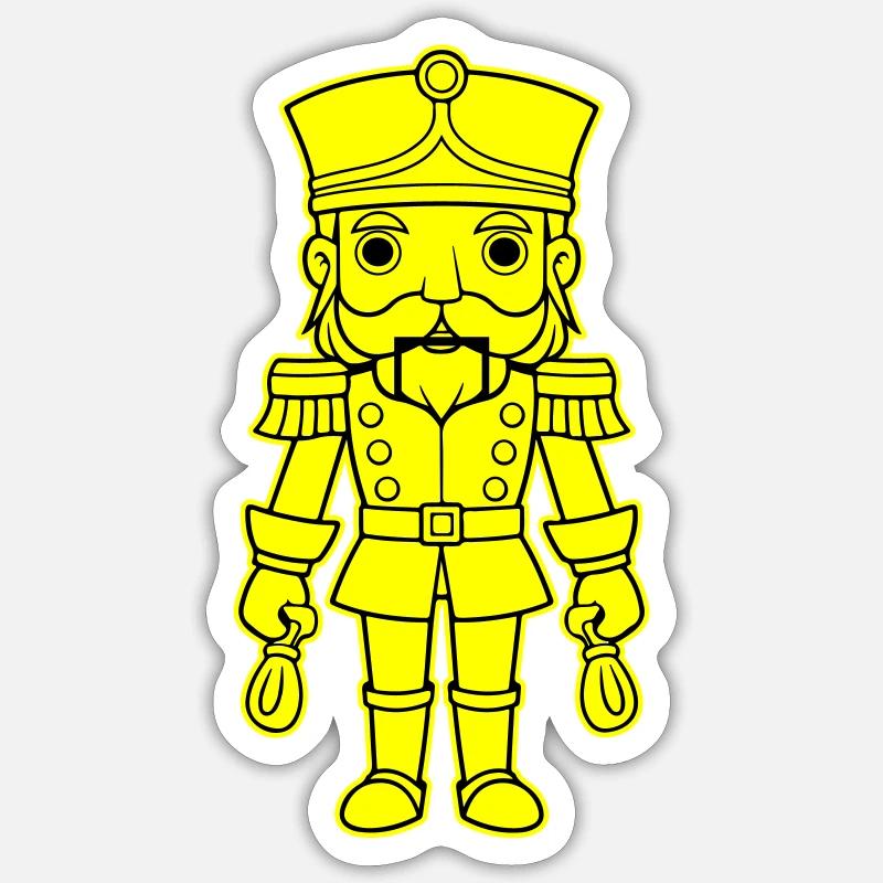 Nussknacker Weihnachten - Sticker Größe S (10 x 10 cm) - Mattweiß