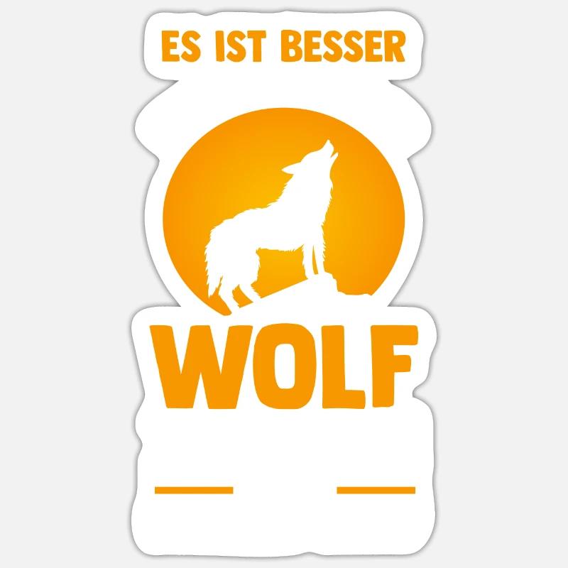 Tier Waldtier Wolf - Sticker Größe S (10 x 10 cm) - Mattweiß