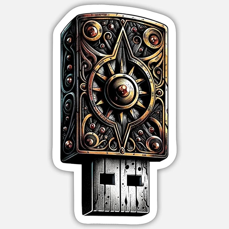 Dark USB - Sticker size S (10 x 10 cm) - white matte