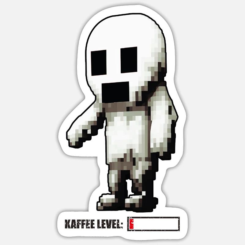 Kaffee Level Geist - dunkel Sticker Größe S (10 x 10 cm)
