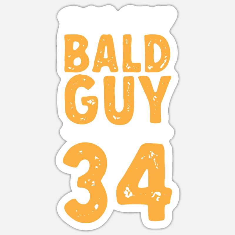 Bald Head Baldness Beard Bald Head Sticker size S (10 x 10 cm)
