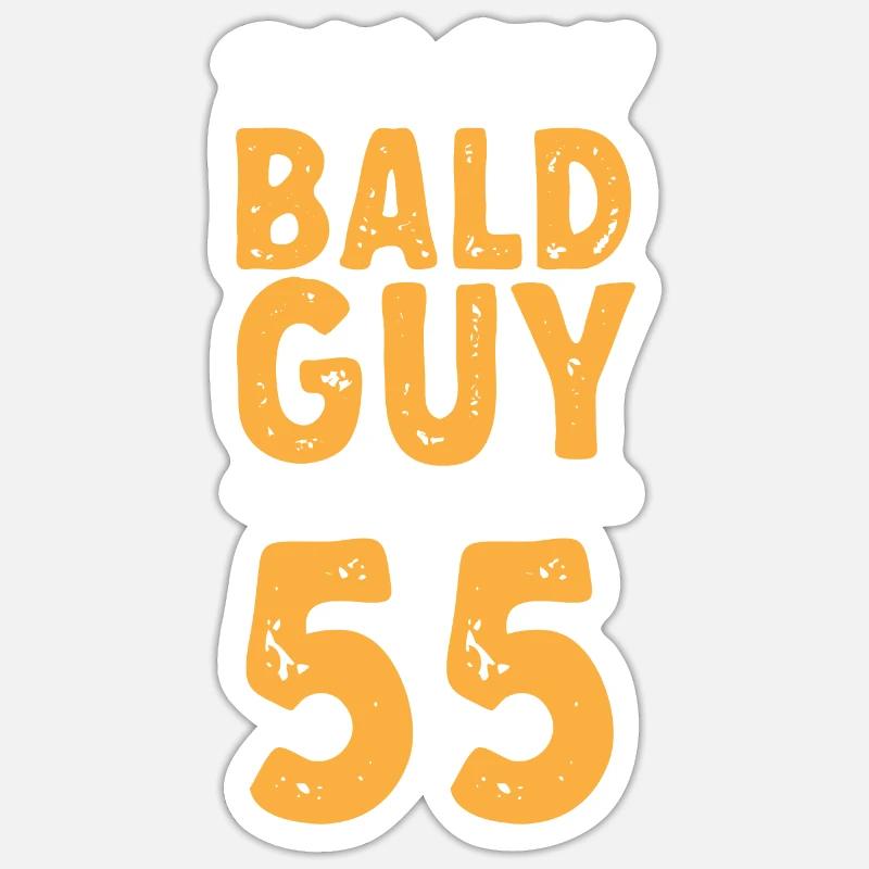 Glatze Kahlköpfigkeit Bart Glatzkopf - Sticker Größe S (10 x 10 cm) - Mattweiß