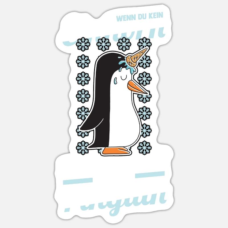 Einhorn Pinguin - Sticker Größe S (10 x 10 cm) - Mattweiß